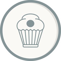 Cupcake Color Grey Filled Vector Icon Design