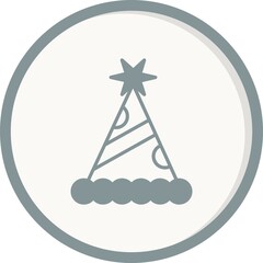 Partyhat Color Grey Filled Vector Icon Design