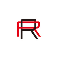 letter rr simple linked geometric colorful logo vector