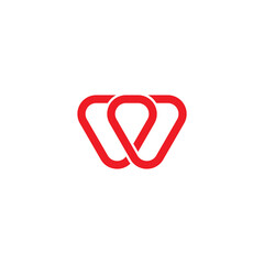 letter w pin location infinity line curves logo vector