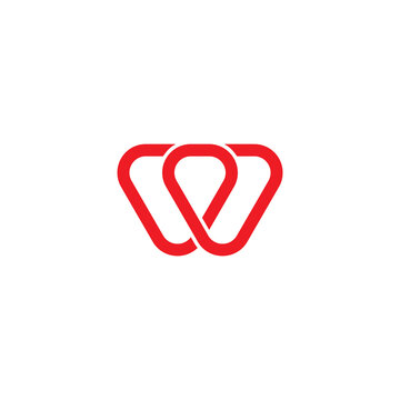 letter w pin location infinity line curves logo vector