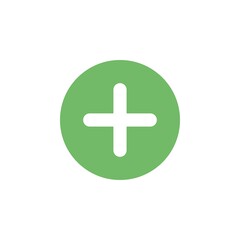 Obraz premium Green plus sign icon. Add or zoom in button concept