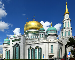 Famous Moscow Cathedral Mosque on Olimpiysky Avenue