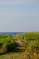 Red Sand walkway or path to a Prince Edward Island Beach
