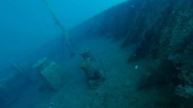 Shipwreck Swedish ferry MS Zenobia. Wreck diving. Mediterranean sea, Cyprus