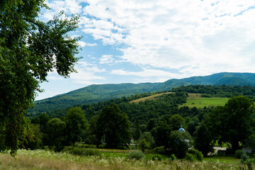 sky in clouds, white clouds, blue sky noon sky, clouds over the mountains
