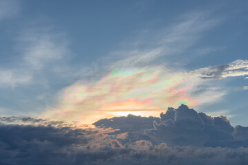 The rain clouds are obscuring the evening sun.