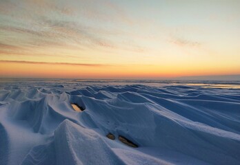 morning on snowy ice