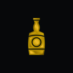Brandy gold plated metalic icon or logo vector