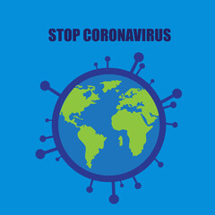 vector world is being hit by a coronavirus pandemic, the illustration can be used for poster, web, and more