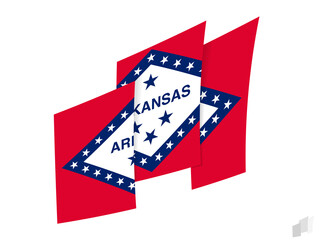 Arkansas flag in an abstract ripped design. Modern design of the Arkansas flag.