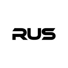 RUS letter logo design with white background in illustrator, vector logo modern alphabet font overlap style. calligraphy designs for logo, Poster, Invitation, etc.