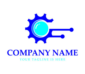 gear logo technology and energy modern and simple style