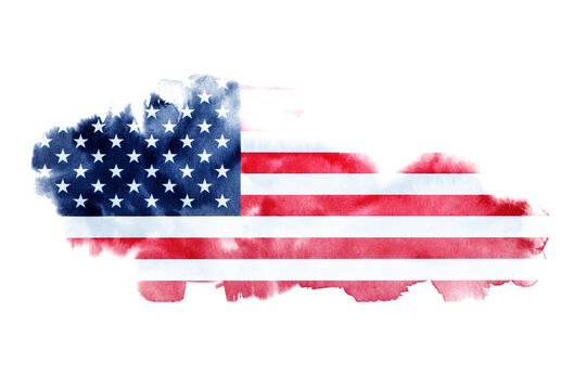 Flag of USA in brush stroke background.