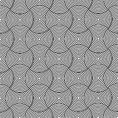 Obraz premium fabric Vector abstract geometric forms background with distortion effect. Rhythmic circles seamless pattern
