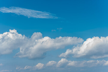 blue summer sky with white clouds 