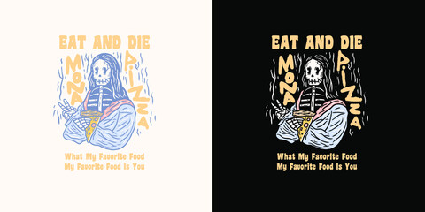 skull in love illustration for t-shirt