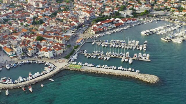 Aerial view of Vodice town in Croatia