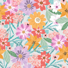 Hand painted floral Seamless Pattern. A Pattern for wallpaper, fashion and print