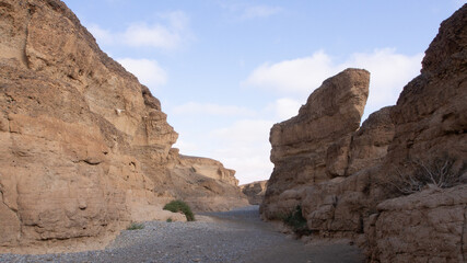 The riverbed of the Sesriem Canyon, a popular hiking trail at Sesriem, Namibia