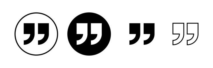Quote icons set. Quote sign icon. Quotation mark symbol.