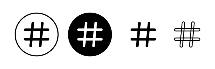 Hashtag icons set. black hashtag icon