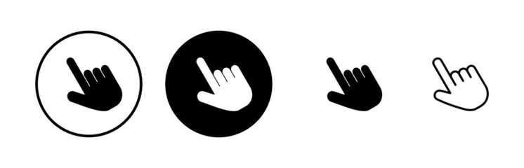 Hand cursor icons set. Hand click icon. Finger pointer isolated vector