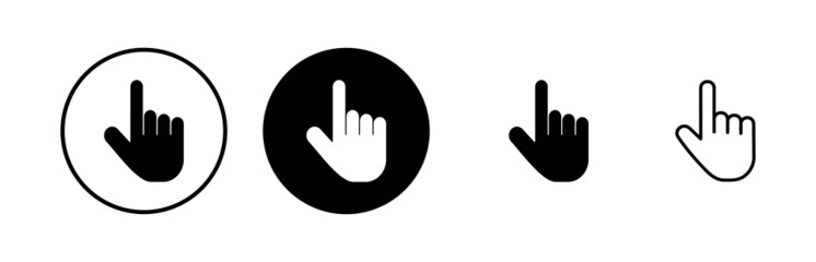 Hand cursor icons set. Hand click icon. Finger pointer isolated vector
