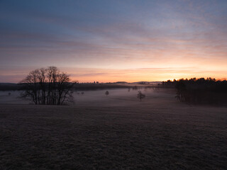 A field at sunrise in Massachusetts