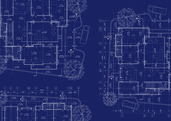 Obraz premium Write a blueprint architecture for building.