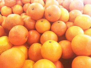 Oranges. Fruit. Fragment from a fruit and vegetable shop