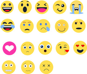 social media icons face emoji designs
