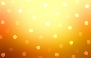 Golden bokeh simple pattern on yellow background. Polka dots.