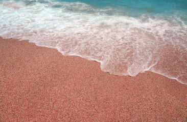 waves on the sandy beach
