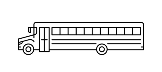 School Bus icon. isolated on white background. Flat design