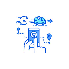 Online delivery service color line icon. Express shipping.