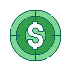 Financial goal color line icon. Investment planning.