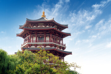 Ancient buildings: pagoda. Xi'an, China.