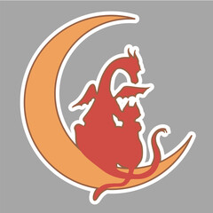 Dragon and cat in love