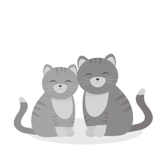 These are cats in love. Valentine card.