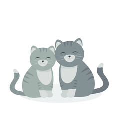 These are cats in love. Valentine card.
