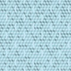 3D Cubes seamless vector pattern background. Monochrome blue geometric texture with tiled rhombuses. Great for fashion fabric, interior design, wallpaper, wrapping paper and stationery.