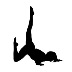 Yoga silhouette vector illustration black and white 
