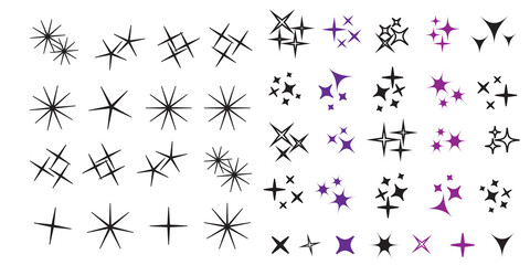Sparkle vector icon. Sparkle vector flat illustration. Flash and Sparkle vector collection