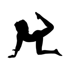Yoga silhouette vector illustration black and white 