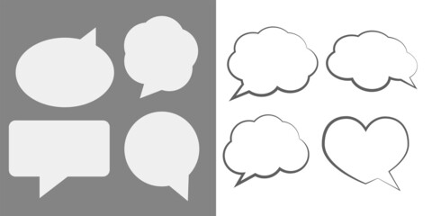 Speech bubbles isolated vector set. Cloud bubble speech for communication