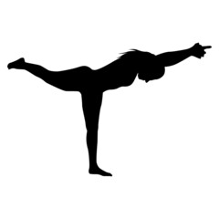 Yoga silhouette vector illustration black and white 