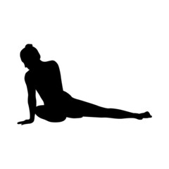Yoga silhouette vector illustration black and white 