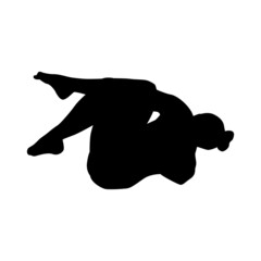 Yoga silhouette vector illustration black and white 
