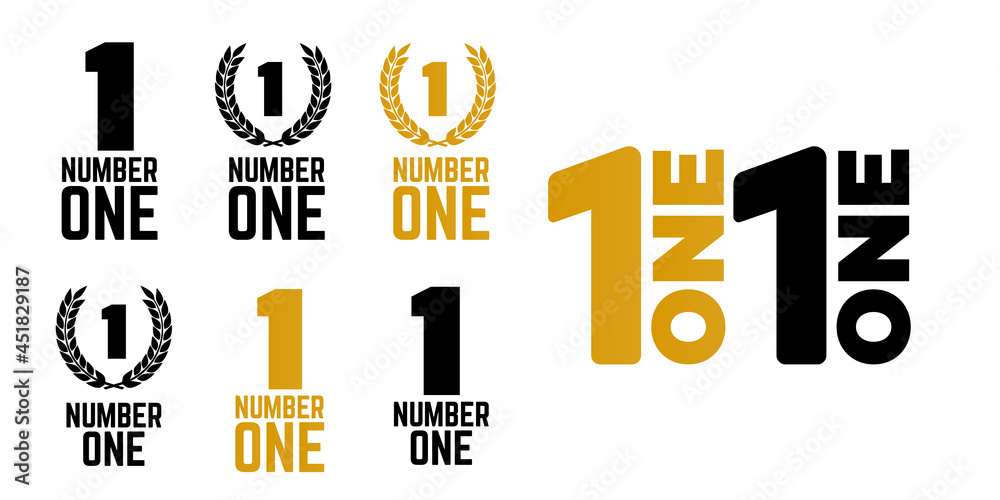 Canvas Prints number one retro labels. set of one number logo. first place badge